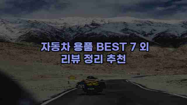  자동차 용품 BEST 7 외 리뷰 정리 추천