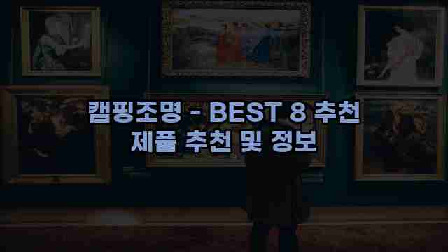 캠핑조명 - BEST 8 추천 제품 추천 및 정보