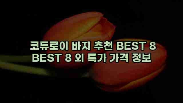  코듀로이 바지 추천 BEST 8 BEST 8 외 특가 가격 정보