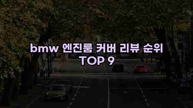 bmw 엔진룸 커버 리뷰 순위 TOP 9