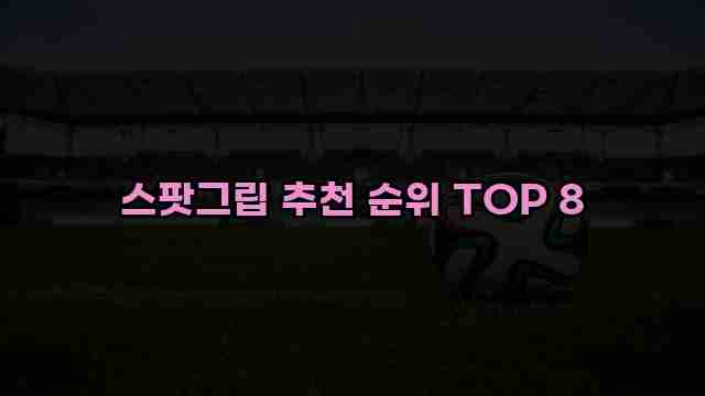 스팟그립 추천 순위 TOP 8