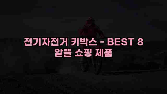 전기자전거 키박스 - BEST 8 알뜰 쇼핑 제품 