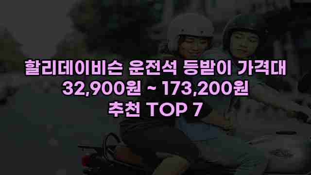 할리데이비슨 운전석 등받이 가격대 32,900원 ~ 173,200원 추천 TOP 7