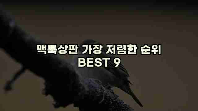 맥북상판 가장 저렴한 순위 BEST 9