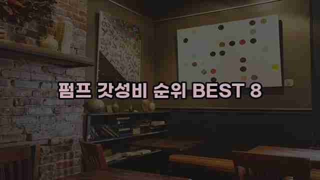 펌프 갓성비 순위 BEST 8