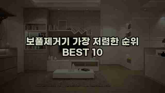 보풀제거기 가장 저렴한 순위 BEST 10