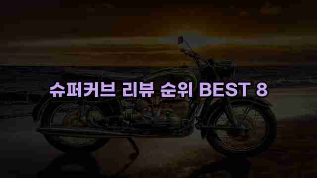 슈퍼커브 리뷰 순위 BEST 8