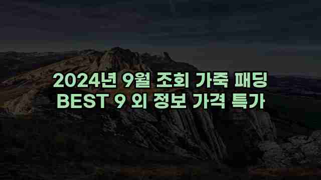 2024년 9월 조회 가죽 패딩 BEST 9 외 정보 가격 특가