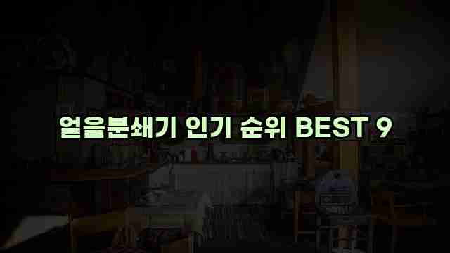 얼음분쇄기 인기 순위 BEST 9