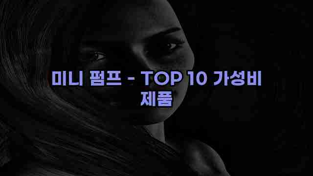 미니 펌프 - TOP 10 가성비 제품 