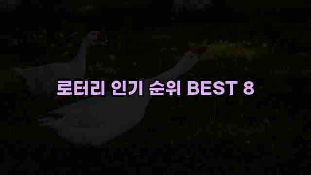 로터리 인기 순위 BEST 8