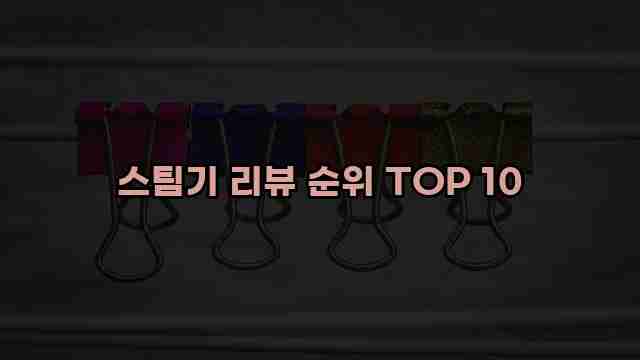 스팀기 리뷰 순위 TOP 10