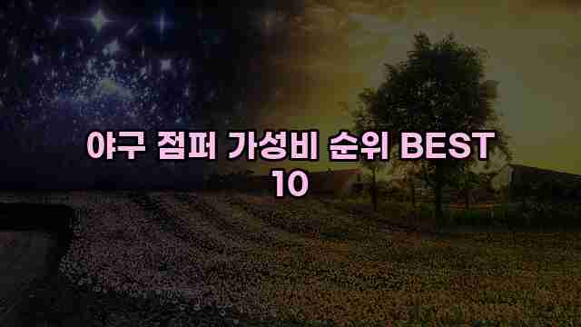 야구 점퍼 가성비 순위 BEST 10