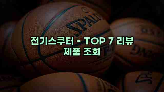 전기스쿠터 - TOP 7 리뷰 제품 조회