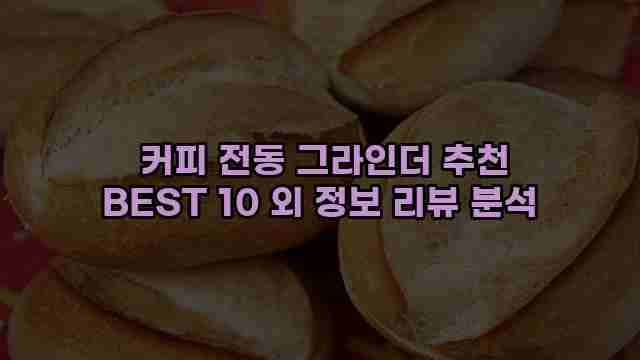  커피 전동 그라인더 추천 BEST 10 외 정보 리뷰 분석