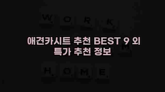  애견카시트 추천 BEST 9 외 특가 추천 정보