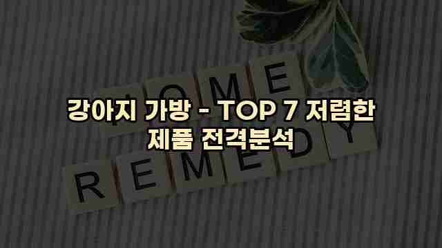 강아지 가방 - TOP 7 저렴한 제품 전격분석