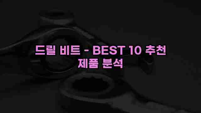 드릴 비트 - BEST 10 추천 제품 분석