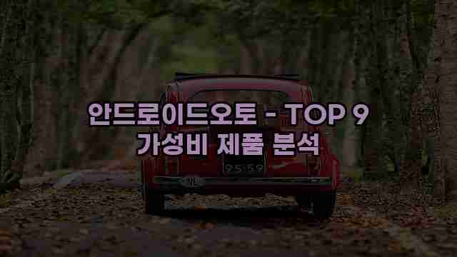 안드로이드오토 - TOP 9 가성비 제품 분석