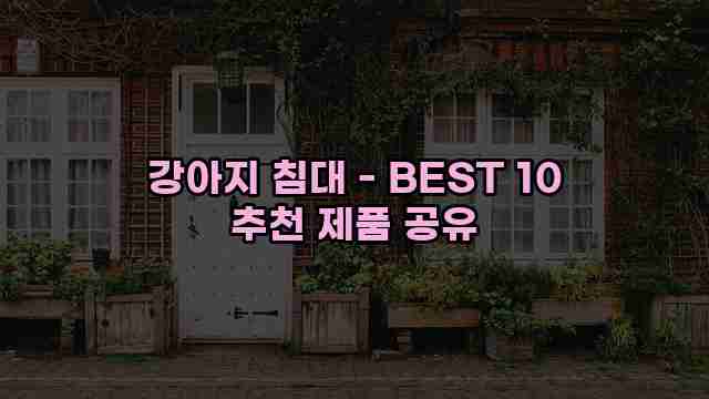 강아지 침대 - BEST 10 추천 제품 공유