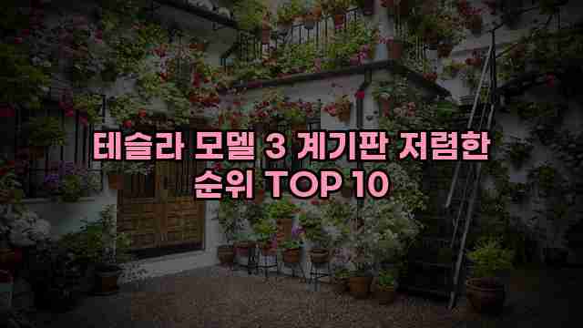 테슬라 모델 3 계기판 저렴한 순위 TOP 10