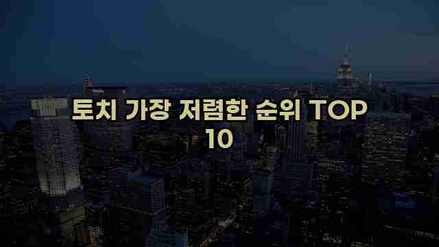 토치 가장 저렴한 순위 TOP 10