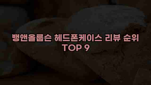 뱅앤올룹슨 헤드폰케이스 리뷰 순위 TOP 9