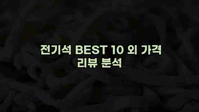  전기석 BEST 10 외 가격 리뷰 분석