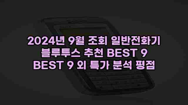 2024년 9월 조회 일반전화기 블루투스 추천 BEST 9 BEST 9 외 특가 분석 평점