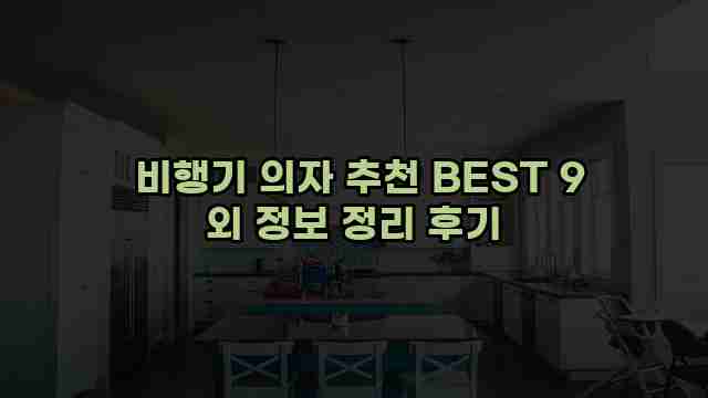  비행기 의자 추천 BEST 9 외 정보 정리 후기