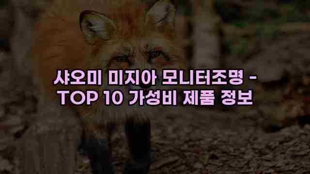 샤오미 미지아 모니터조명 - TOP 10 가성비 제품 정보