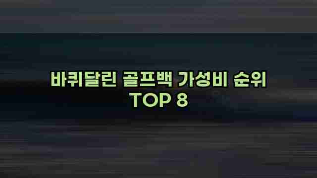 바퀴달린 골프백 가성비 순위 TOP 8