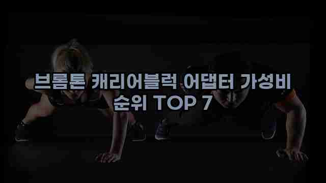 브롬톤 캐리어블럭 어댑터 가성비 순위 TOP 7