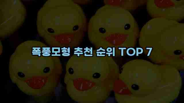 폭풍모형 추천 순위 TOP 7