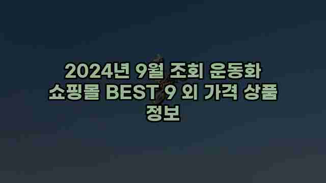 2024년 9월 조회 운동화 쇼핑몰 BEST 9 외 가격 상품 정보