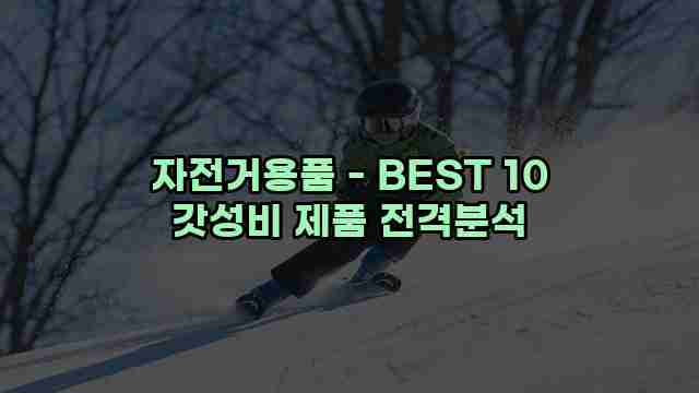 자전거용품 - BEST 10 갓성비 제품 전격분석