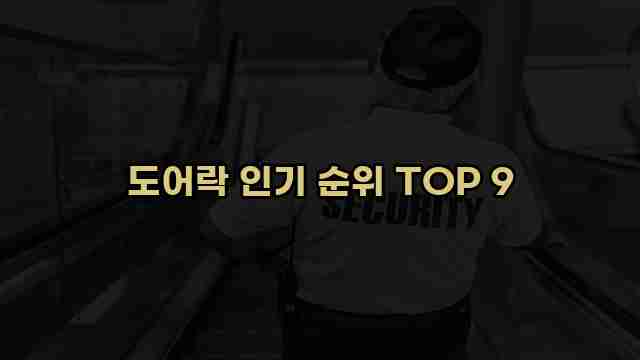 도어락 인기 순위 TOP 9