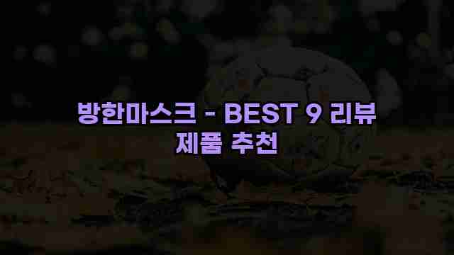 방한마스크 - BEST 9 리뷰 제품 추천