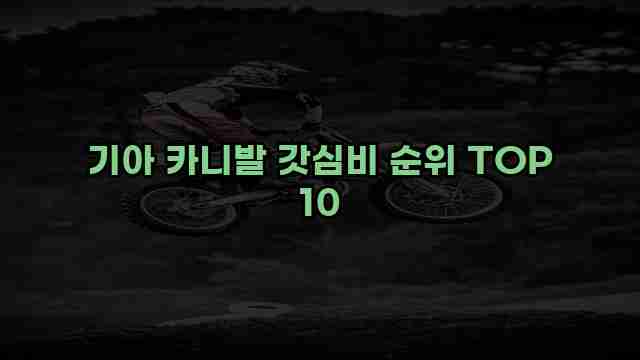 기아 카니발 갓심비 순위 TOP 10