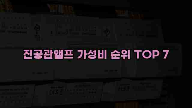 진공관앰프 가성비 순위 TOP 7