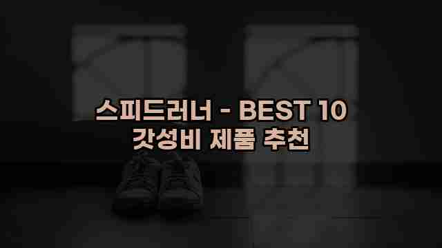 스피드러너 - BEST 10 갓성비 제품 추천