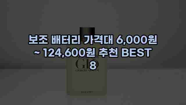 보조 배터리 가격대 6,000원 ~ 124,600원 추천 BEST 8