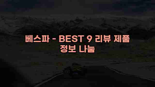 베스파 - BEST 9 리뷰 제품 정보 나눔