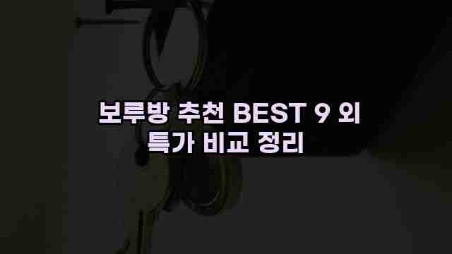  보루방 추천 BEST 9 외 특가 비교 정리