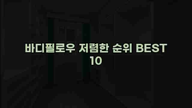 바디필로우 저렴한 순위 BEST 10