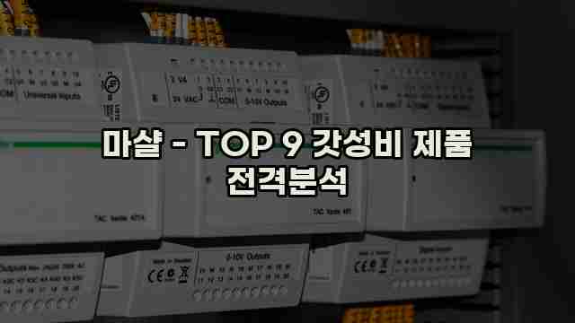 마샬 - TOP 9 갓성비 제품 전격분석