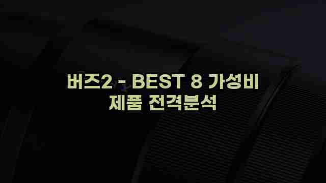 버즈2 - BEST 8 가성비 제품 전격분석