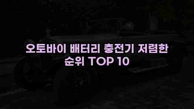 오토바이 배터리 충전기 저렴한 순위 TOP 10