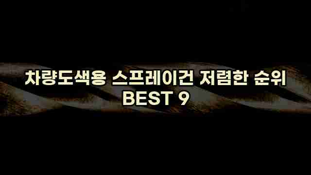 차량도색용 스프레이건 저렴한 순위 BEST 9