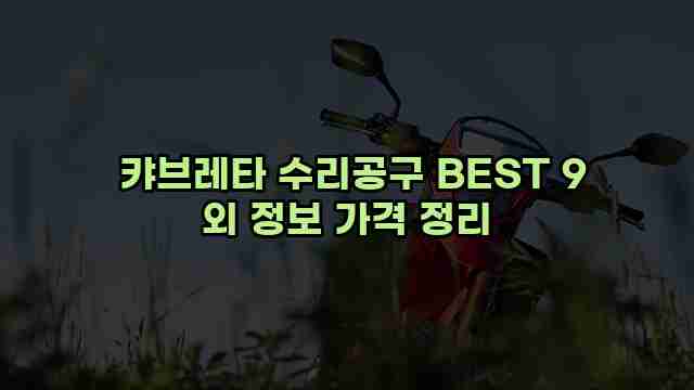  캬브레타 수리공구 BEST 9 외 정보 가격 정리